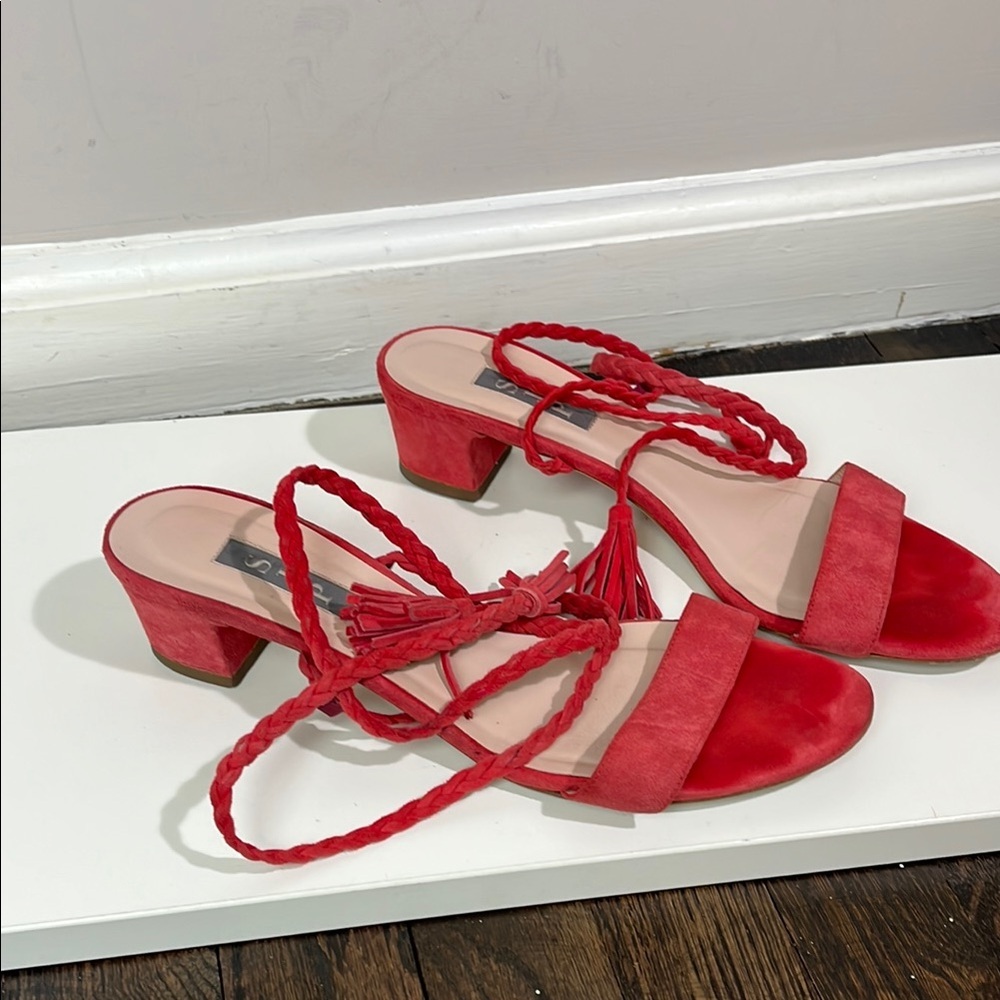 SJP Sarah Jessica Parker suede lace up sandals